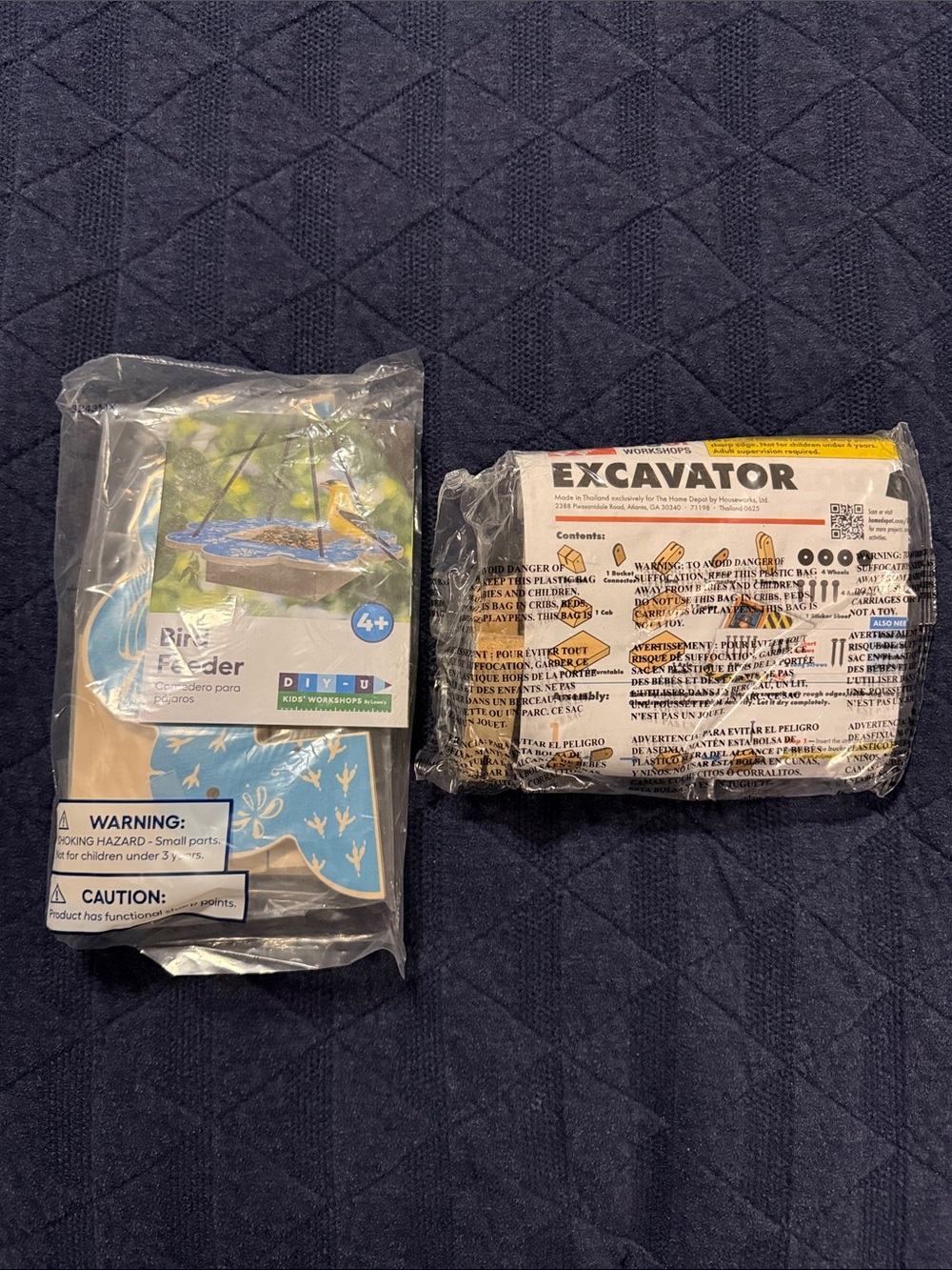 Home Depot Excavator Kit & Lowe’s Blue Bird Feeder Building Sets